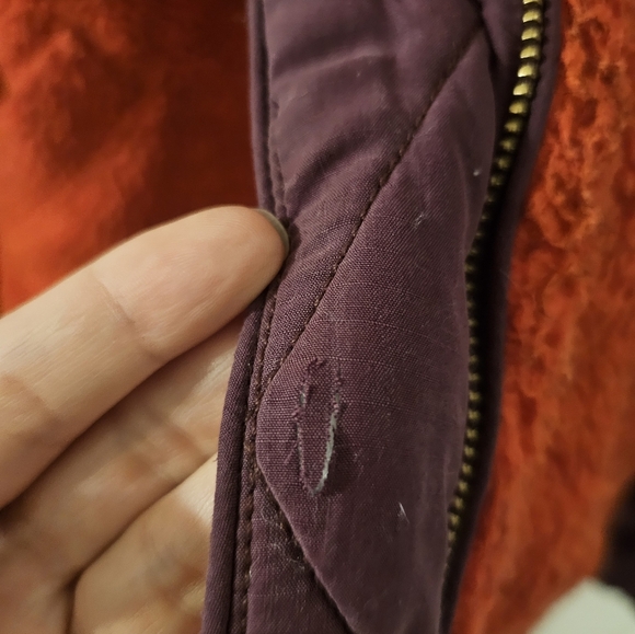 Free People Rivington Sherpa Jacket Orange Purple Zip Up Size S Oversized - Picture 6 of 7